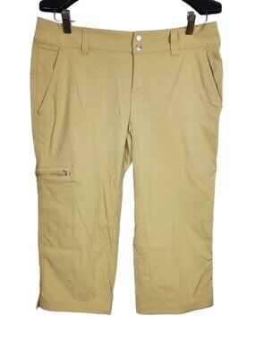 Coolibar Pedal Pusher Capri Pants Women's 8 Beige Nylon UPF-50 Hiking Fishing